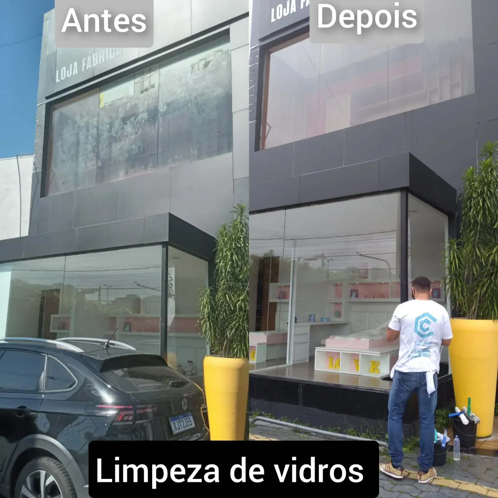 Fachada de vidro limpa pela CT Clean